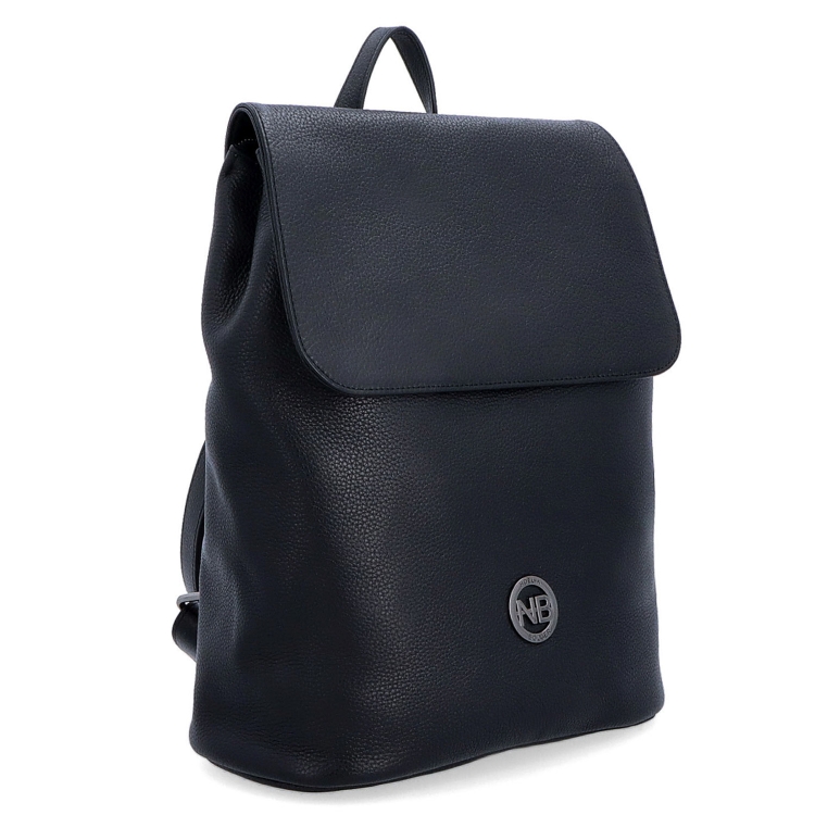 Minimalistický kožený městský batoh s klopou Noelia Bolger materiál kůže zapínání na zip barva černá velikost střední NB 3007 C