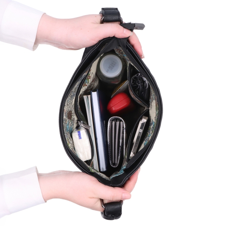 Crossbody kabelka s nastavitelným popruhem Tangerin materiál syntetická kůže zapínání na zip barva metalická velikost střední 8049 ZL Vnitřek