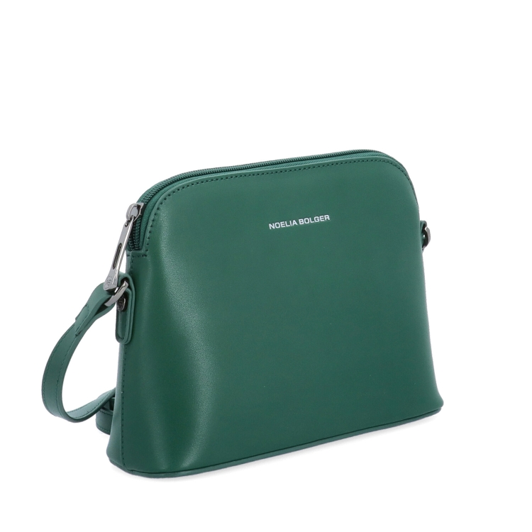 Nadčasová kožená crossbody kabelka Noelia Bolger materiál kůže zapínání na zip barva zelená velikost malá NB 0096 TZE