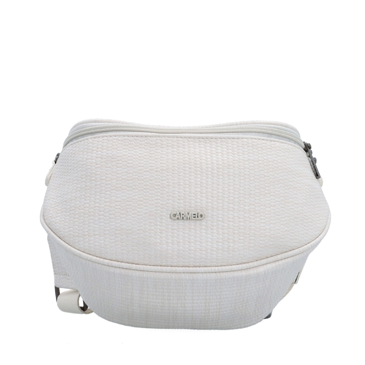 Městská ledvinka pro pohodlné nošení crossbody Carmelo materiál syntetická kůže zapínání na zip barva bílá velikost malá 4399 K Zepředu