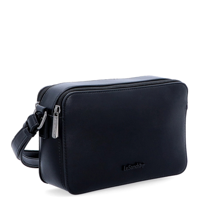 Praktická crossbody kabelka se dvěma kapsami Le Sands materiál syntetická kůže zapínání na zip barva černá velikost malá 7717 C