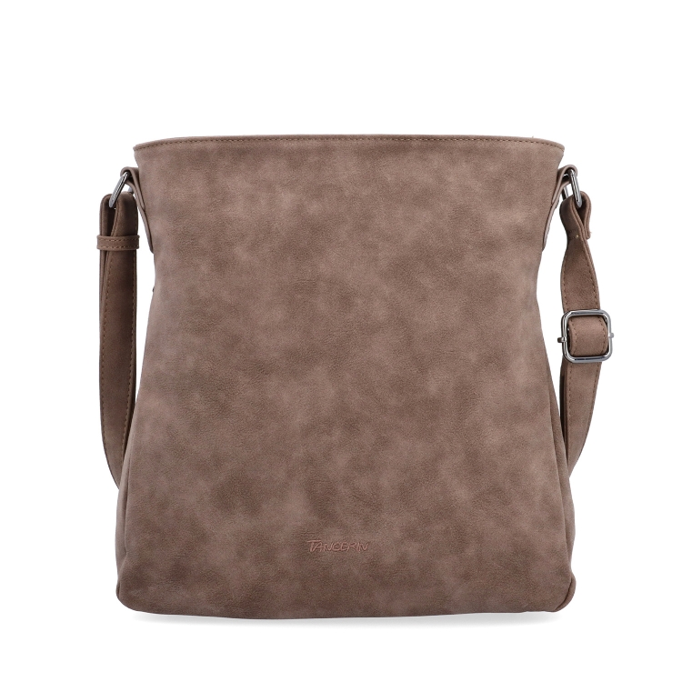 Stylová crossbody kabelka s čistým designem Tangerin materiál syntetická kůže zapínání na zip barva hnědá velikost střední 1101 H Zepředu