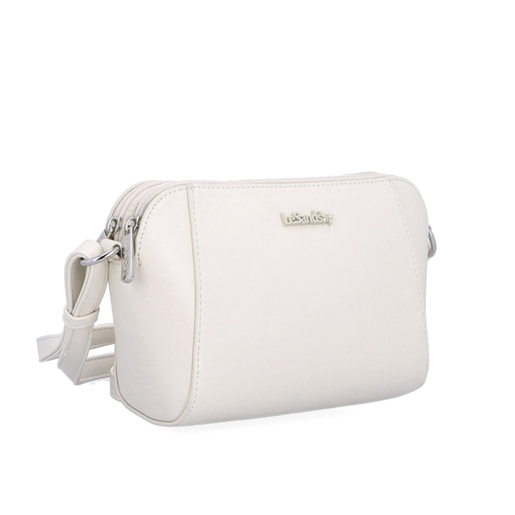 Menší crossbody kabelka se dvěma kapsami Le Sands materiál syntetická kůže zapínání na zip barva béžová velikost malá 7716 BE