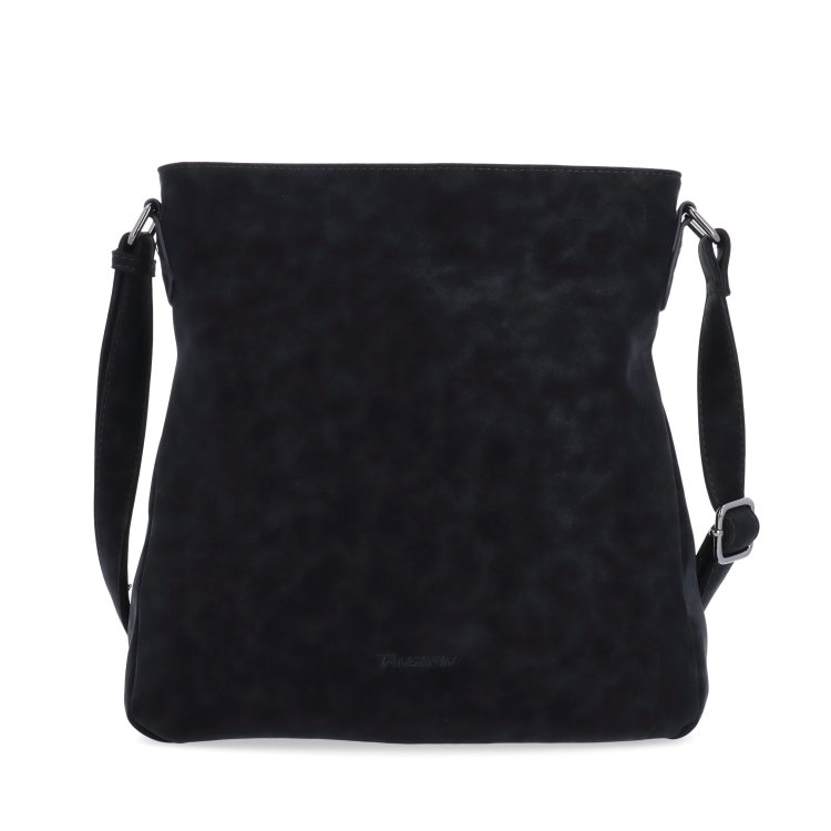 Stylová crossbody kabelka s čistým designem Tangerin materiál syntetická kůže zapínání na zip barva černá velikost střední 1101 C Zepředu