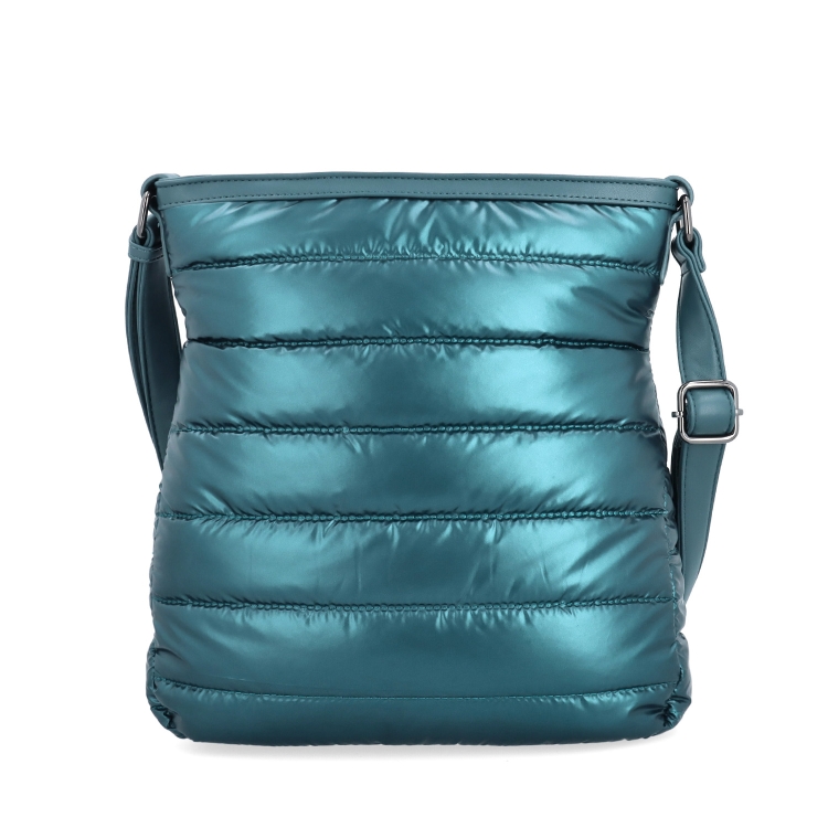 Moderní dámská kabelka z nadýchaného nylonu Carmelo materiál nylon zapínání na zip barva zelená velikost střední 4382 PE Zepředu