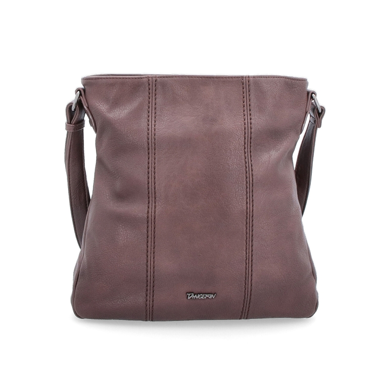 Crossbody kabelka Tangerin materiál syntetická kůže zapínání na zip barva hnědá velikost střední 8004 TH Zepředu