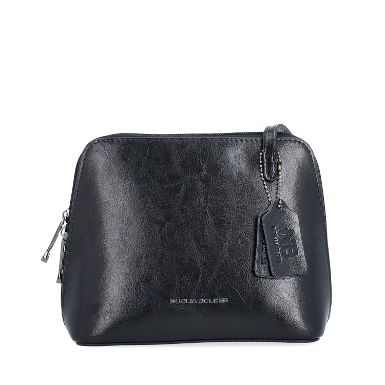 Kožená crossbody kabelka s promyšleným členěním Noelia Bolger materiál kůže zapínání na zip barva černá velikost malá NB 0115 C Zepředu