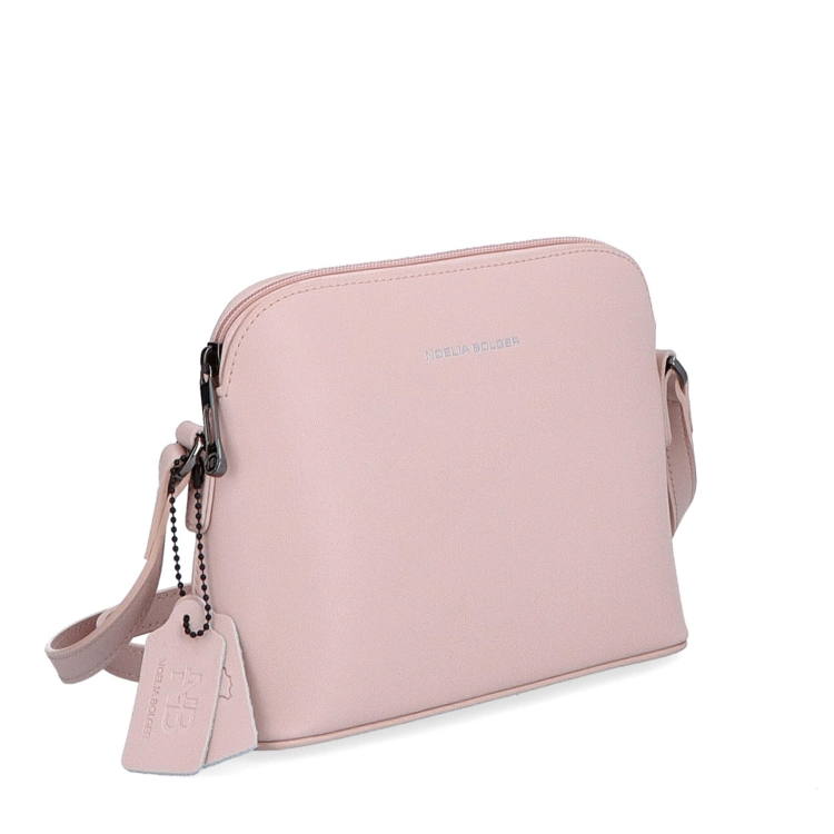 Nadčasová kožená crossbody kabelka Noelia Bolger materiál kůže zapínání na zip barva růžová velikost malá NB 0096 R