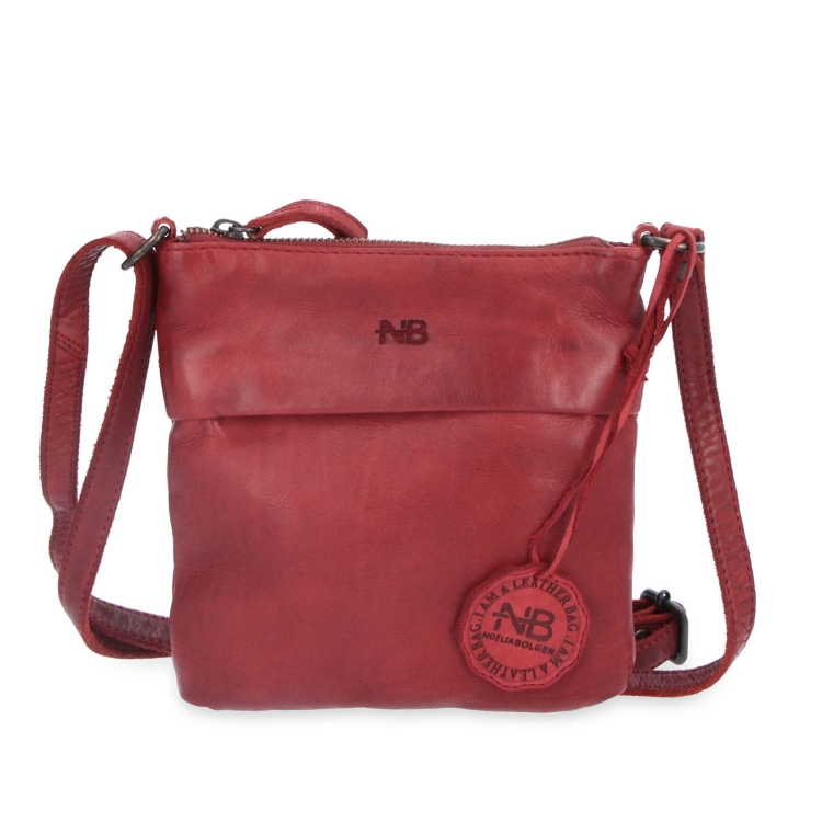 Malá kožená crossbody se zapínáním na zip Noelia Bolger materiál kůže zapínání na zip barva červená velikost malá NB 2090 CV Zepředu