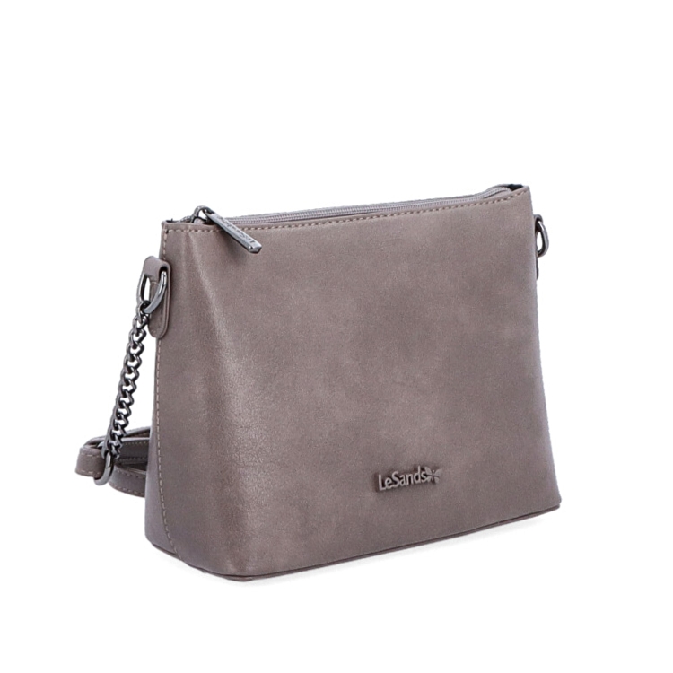 Společenská crossbody kabelka s řetízkem Le Sands materiál syntetická kůže zapínání na zip barva taupe velikost malá 7708 T
