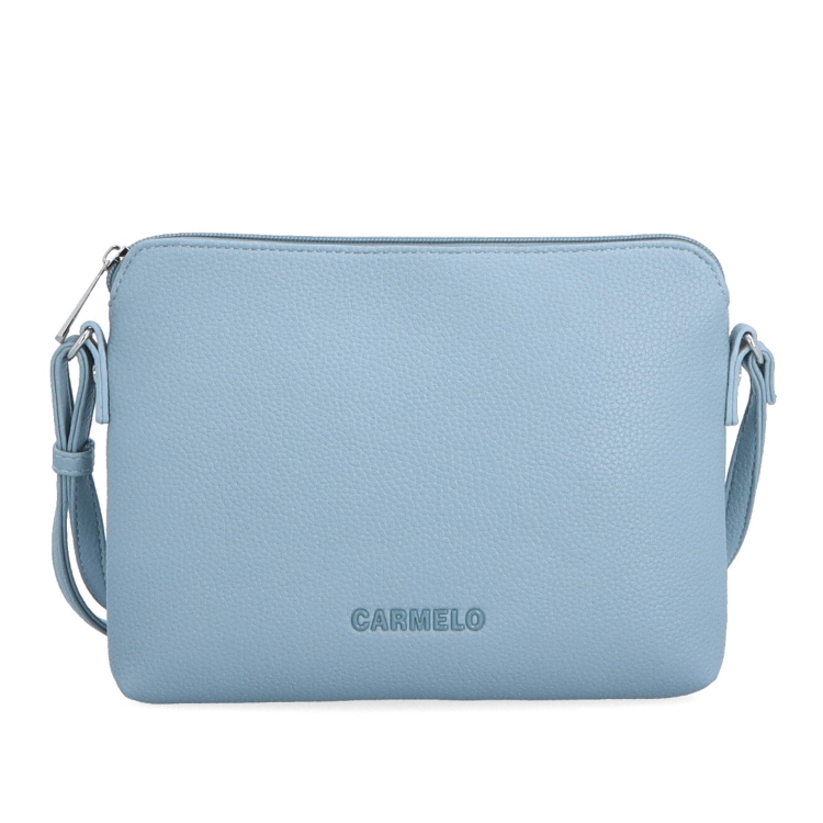 Minimalistická crossbody syntetická kabelka Carmelo materiál syntetická kůže zapínání na zip barva modrá velikost malá 4333 SM Zepředu