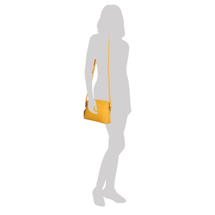 Kožená kabelka crossbody Noelia Bolger Noelia Bolger materiál kůže zapínání na zip barva žlutá velikost malá NB 0096 ZLU Na postavě