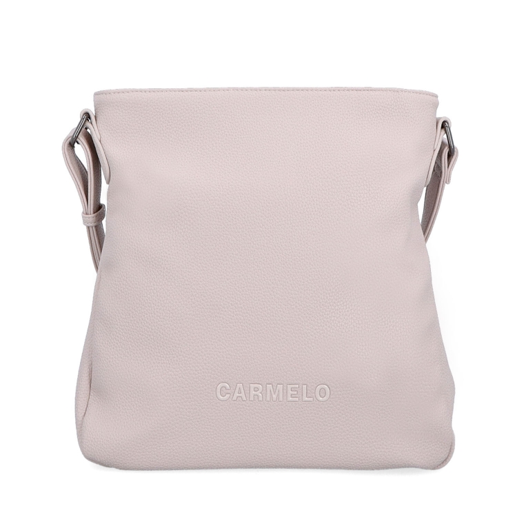 Designová crossbody kabelka Carmelo materiál syntetická kůže zapínání na zip barva růžová velikost střední 4271 LI Zepředu