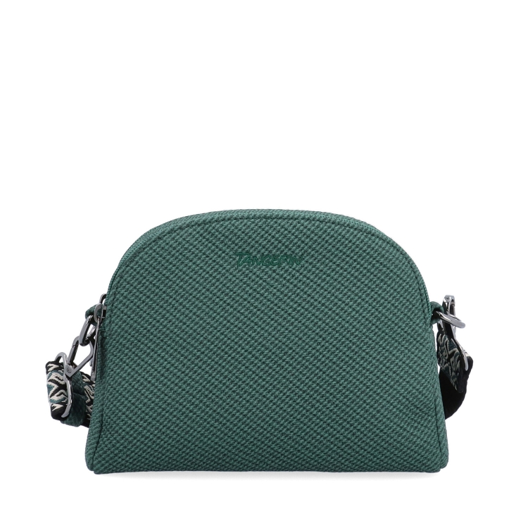 Stylová crossbody kabelka s texturovaným povrchem Tangerin materiál syntetická kůže zapínání na zip barva zelená velikost malá 4365 ZE Zepředu