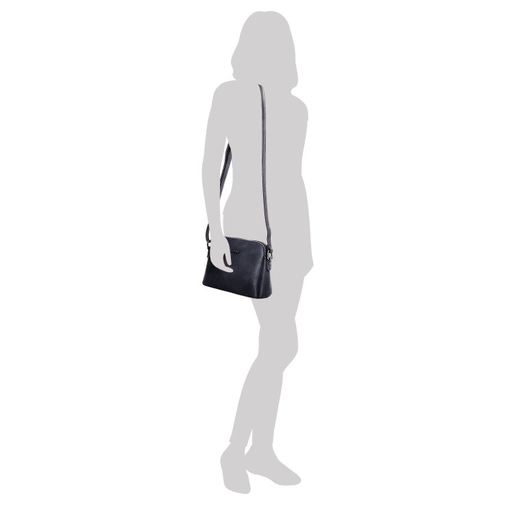 Minimalistická crossbody kabelka LeSands materiál syntetická kůže zapínání na zip barva taupe velikost malá 7710 T Na postavě