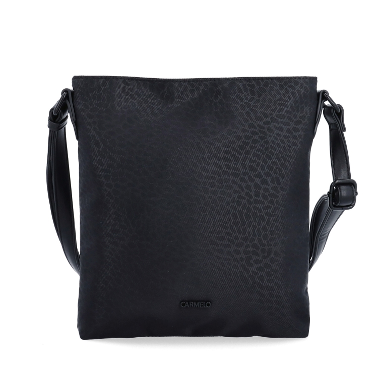 Stylová dámská crossbody kabelka z nylonu Carmelo materiál nylon zapínání na zip barva černá velikost malá 6606 C LE Zepředu