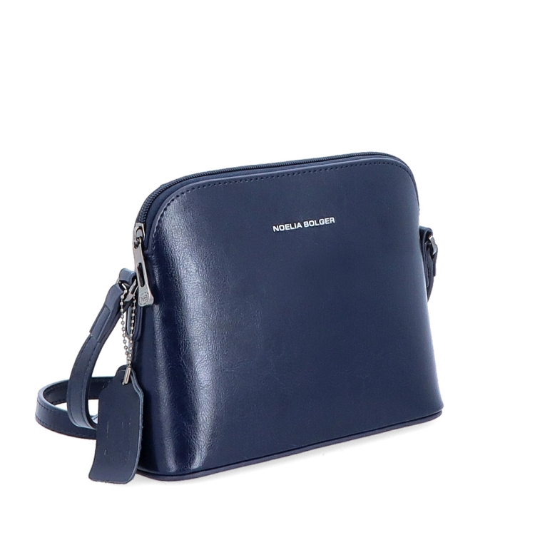 Luxusní malá kožená crossbody kabelka Noelia Bolger materiál kůže zapínání na zip barva modrá velikost malá NB 0080 TM
