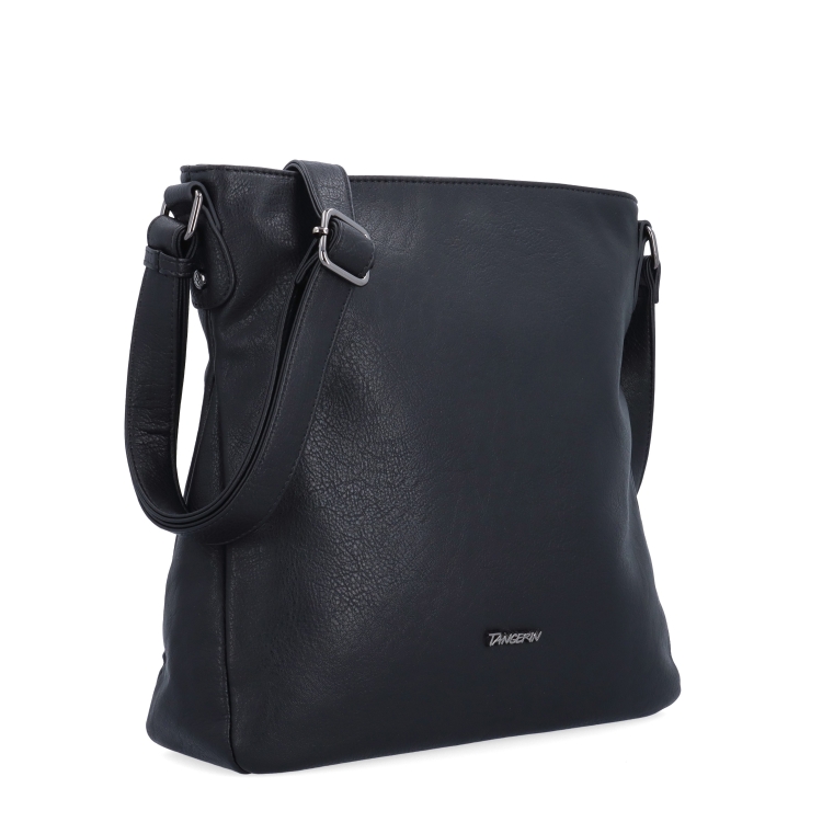 Crossbody kabelka s přehledným vnitřkem Tangerin materiál syntetická kůže zapínání na zip barva černá velikost střední 8051 C