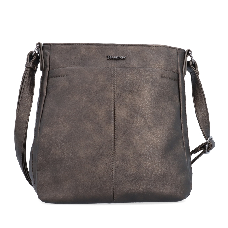 Crossbody kabelka s nastavitelným popruhem Tangerin materiál syntetická kůže zapínání na zip barva šedá velikost střední 8049 ANT Zepředu