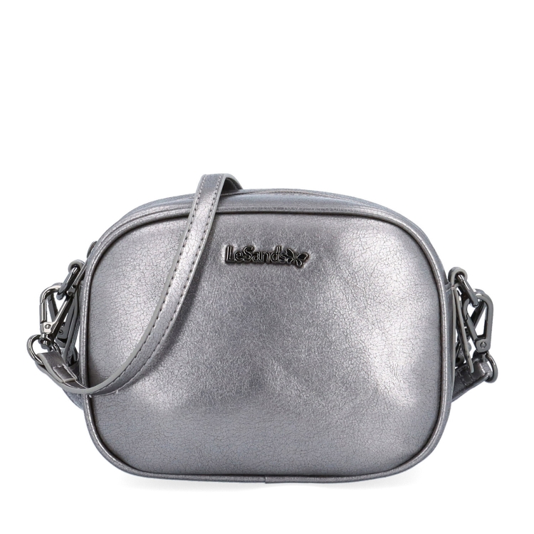 Malá crossbody kabelka s odnímatelným popruhem Le Sands materiál syntetická kůže zapínání na zip barva metalická velikost malá 4370 TI Zepředu