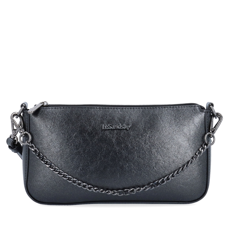 Malá crossbody kabelka s odnímatelným řetízkem Le Sands materiál syntetická kůže zapínání na zip barva šedá velikost malá 4610 ANT Zepředu