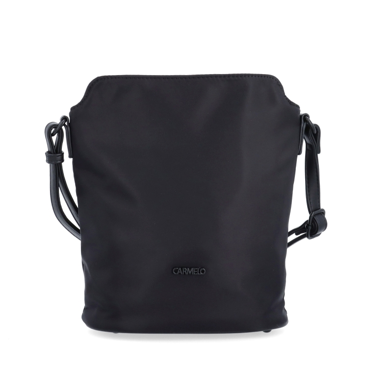 Praktická crossbody kabelka s extra kapsou Carmelo materiál nylon zapínání na zip barva černá velikost malá 6607 C Zepředu