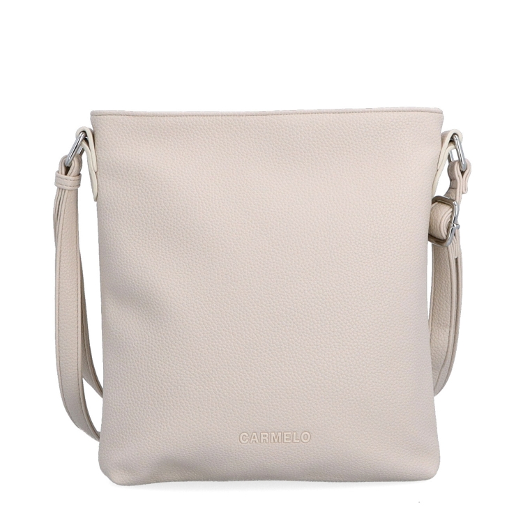 Crossbody kabelka na zip Carmelo materiál syntetická kůže zapínání na zip barva béžová velikost malá 4324 BE Zepředu