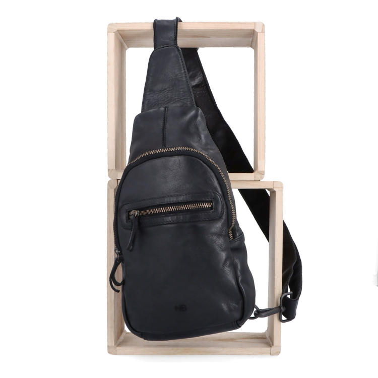 Kožený crossbody bodybag s variabilním nošením Noelia Bolger materiál kůže zapínání na zip barva černá velikost malá NB 2034 C