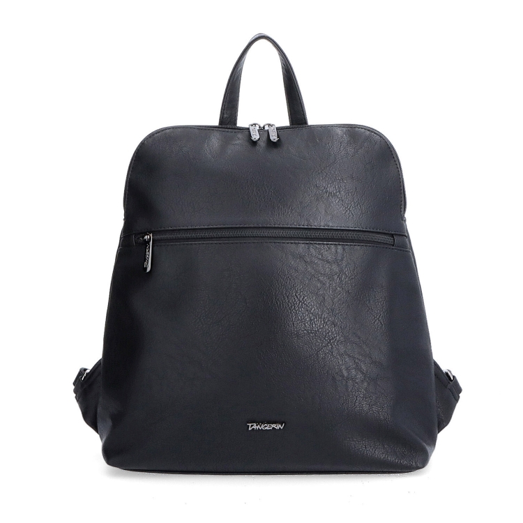 Elegantní městský batoh Tangerin materiál syntetická kůže zapínání na zip barva černá velikost střední 8013 C Zepředu