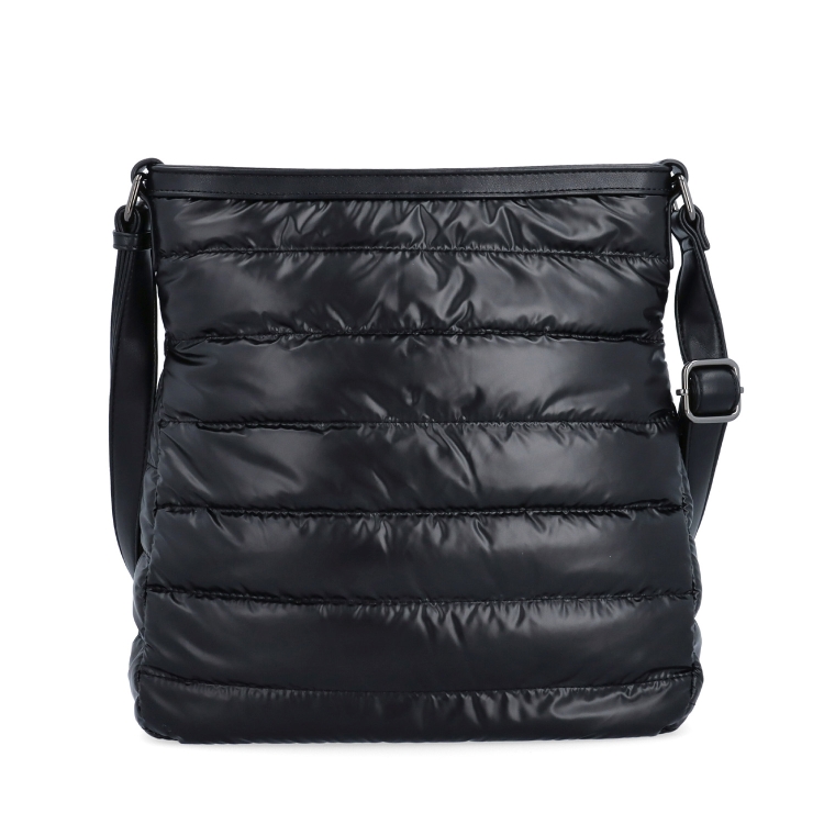 Moderní dámská kabelka z nadýchaného nylonu Carmelo materiál nylon zapínání na zip barva černá velikost střední 4382 C Zepředu