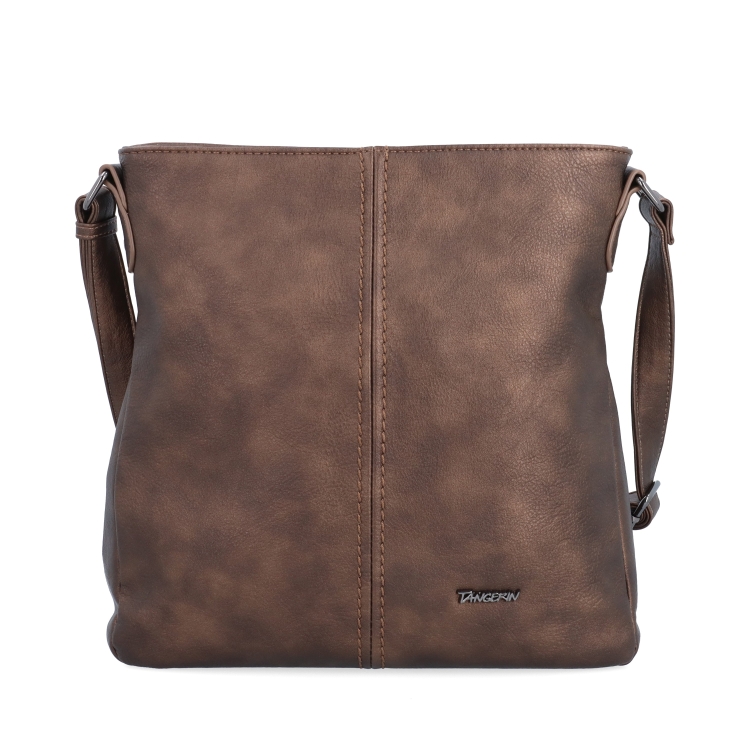 Crossbody kabelka s jednoduchým prošíváním Tangerin materiál syntetická kůže zapínání na zip barva metalická velikost střední 8003 BR Zepředu
