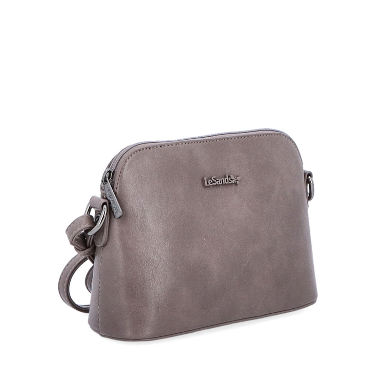 Minimalistická crossbody kabelka LeSands materiál syntetická kůže zapínání na zip barva taupe velikost malá 7710 T