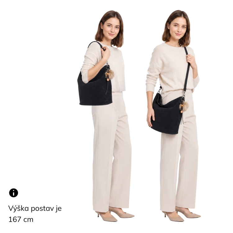 Stylová hobo kabelka s odepínacími popruhy Carmelo materiál syntetická kůže zapínání na zip barva hnědá velikost střední 4657 H Na postavě