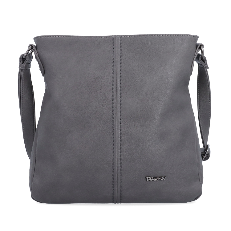 Crossbody kabelka s jednoduchým prošíváním Tangerin materiál syntetická kůže zapínání na zip barva šedá velikost střední 8003 TS Zepředu