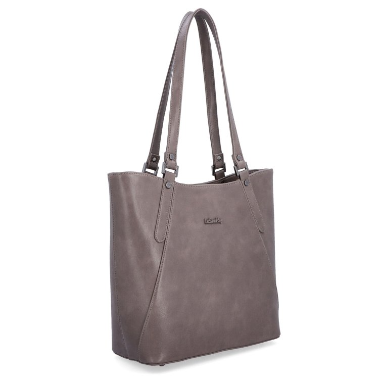 Prostorná shopper kabelka přes rameno Le Sands materiál syntetická kůže zapínání na zip barva taupe velikost velká 7703 T