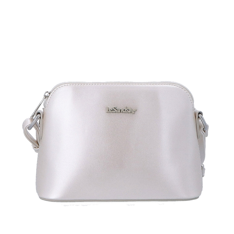 Minimalistická crossbody kabelka Le Sands materiál syntetická kůže zapínání na zip barva béžová velikost malá 7710 PRL Zepředu