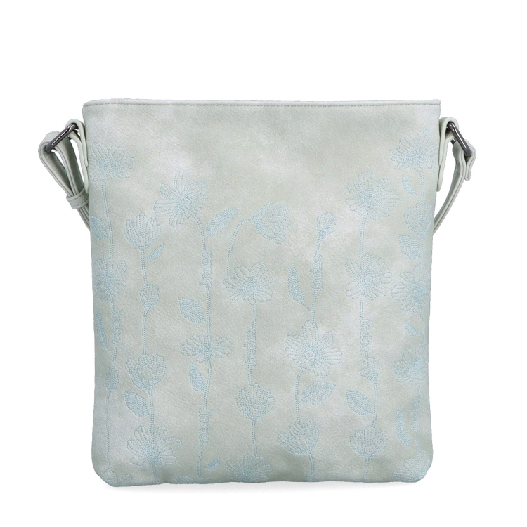 Středně velká crossbody kabelka s motivem Indee materiál syntetická kůže zapínání na zip barva šedá velikost malá 6329 S Zepředu