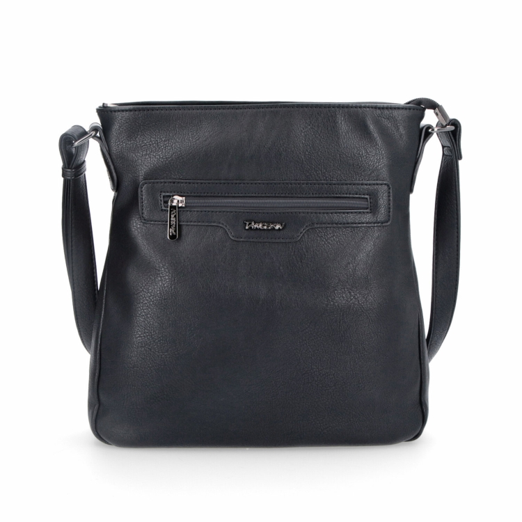 Crossbody kabelka s vnějšími kapsami Tangerin materiál syntetická kůže zapínání na zip barva černá velikost střední 8008 C Zepředu