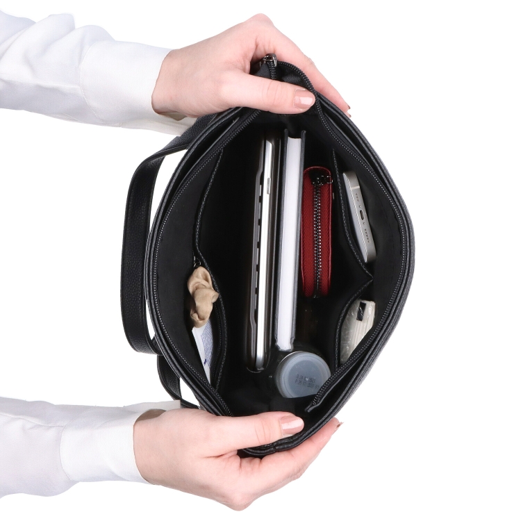 Designová crossbody kabelka Carmelo materiál syntetická kůže zapínání na zip barva modrá velikost střední 4271 SM Vnitřek