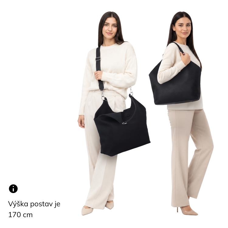 Prostorná kabelka do města přes rameno Le Sands materiál syntetická kůže zapínání na zip barva metalická velikost velká 4651 BR Na postavě