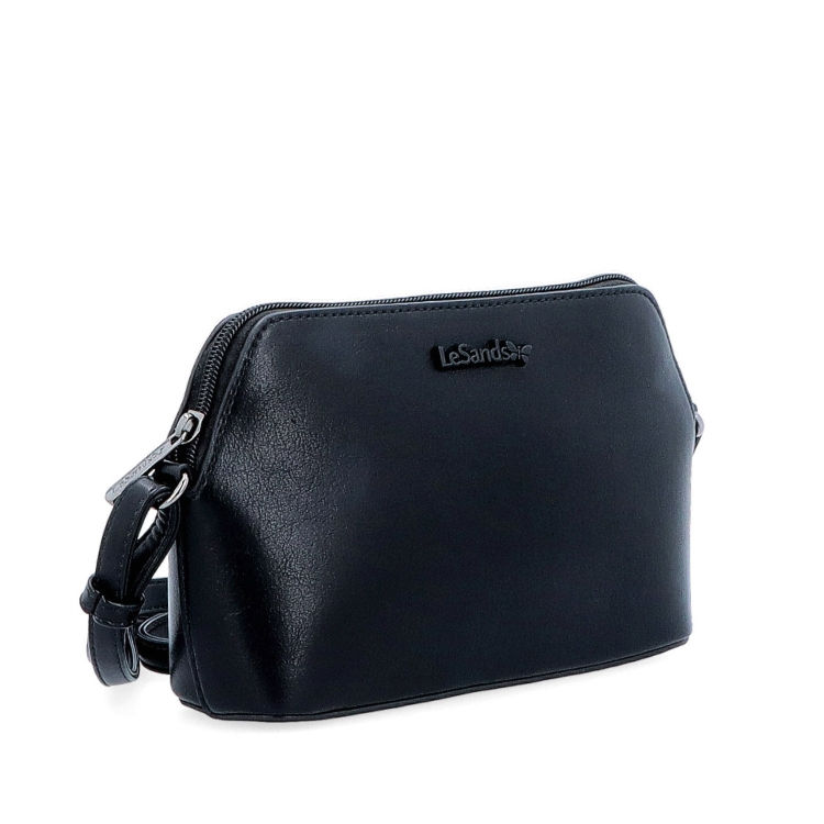Jemná, minimalistická crossbody kabelka LeSands materiál syntetická kůže zapínání na zip barva černá velikost malá 7718 C