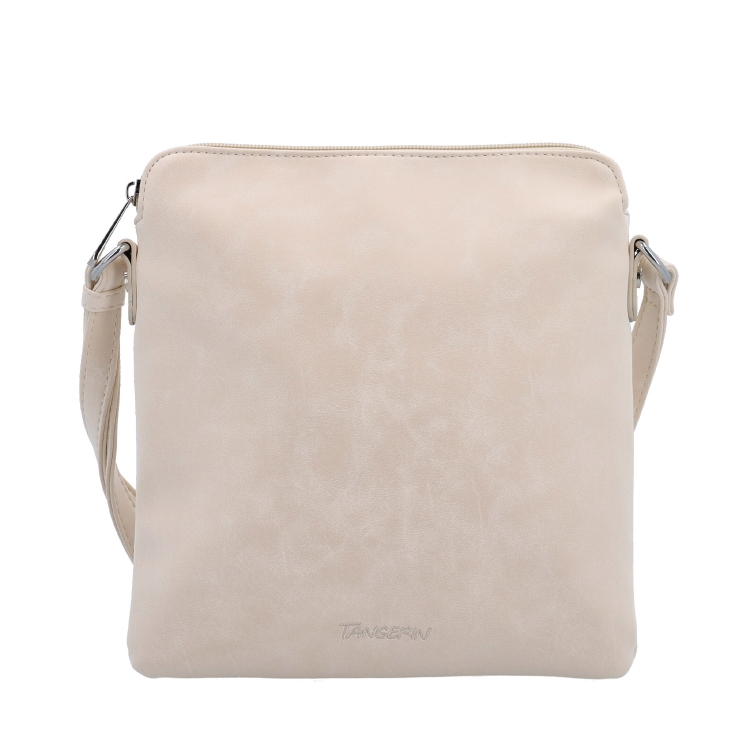 Menší crossbody kabelka z hebkého materiálu Tangerin materiál syntetická kůže zapínání na zip barva béžová velikost malá 7017 BE Zepředu