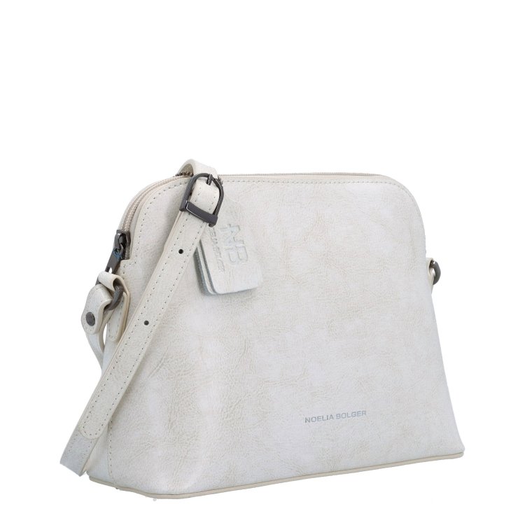 Minimalistická kožená crossbody kabelka na každý den Noelia Bolger materiál kůže zapínání na zip barva bílá velikost malá NB 0116 OW
