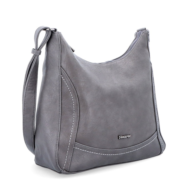 Městská crossbody kabelka ze syntetické kůže Tangerin materiál syntetická kůže zapínání na zip barva šedá velikost střední 8046 TS