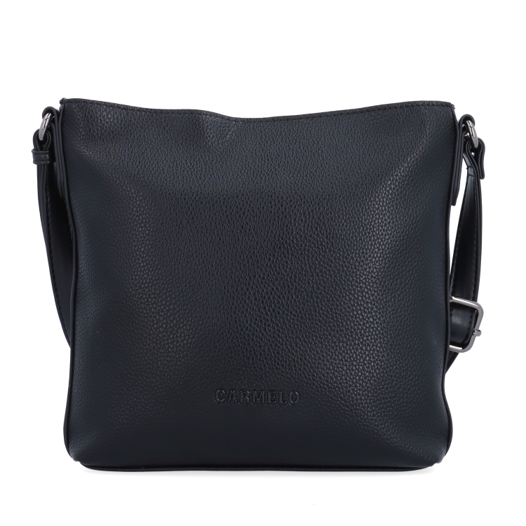 Praktická crossbody kabelka do města i na výlety Carmelo materiál syntetická kůže zapínání na zip barva černá velikost malá 4670 C Zepředu
