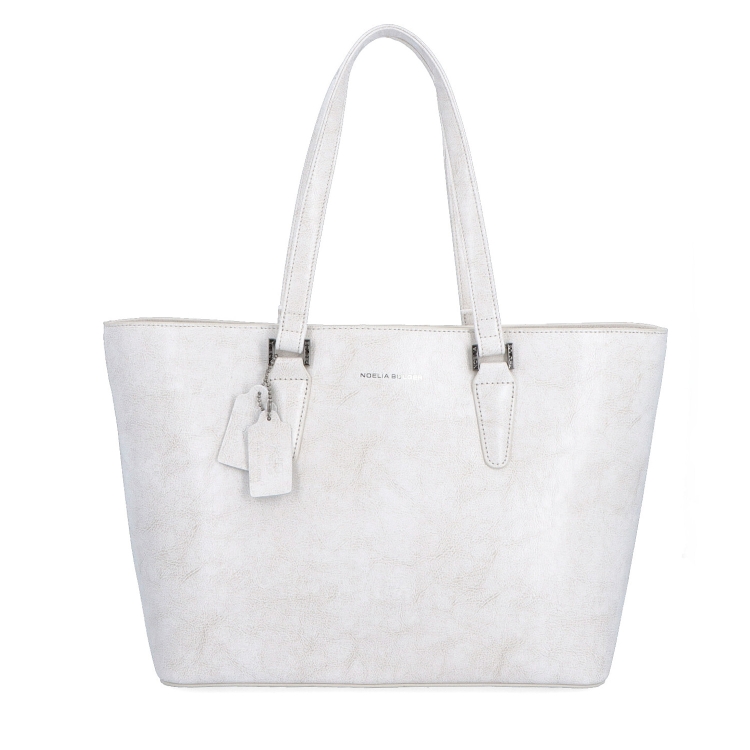 Shopper kabelka přes rameno Noelia Bolger materiál kůže zapínání na zip barva bílá velikost velká NB 0047 OW Zepředu