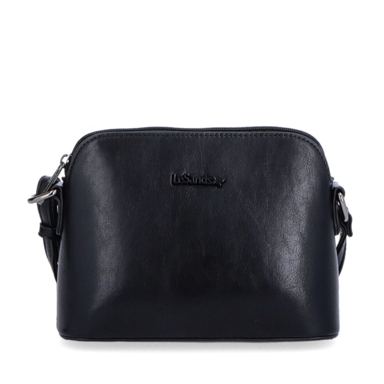 Minimalistická crossbody kabelka Le Sands materiál syntetická kůže zapínání na zip barva černá velikost malá 7710 C Zepředu