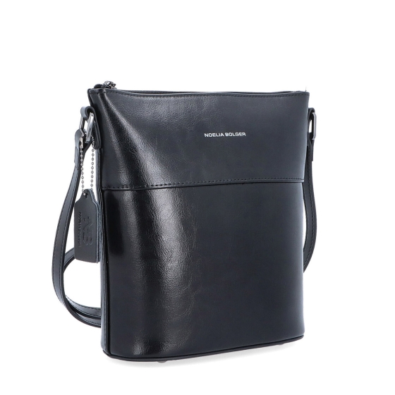 Luxusní kožená crossbody kabelka Noelia Bolger materiál kůže zapínání na zip barva černá velikost malá NB 0077 C