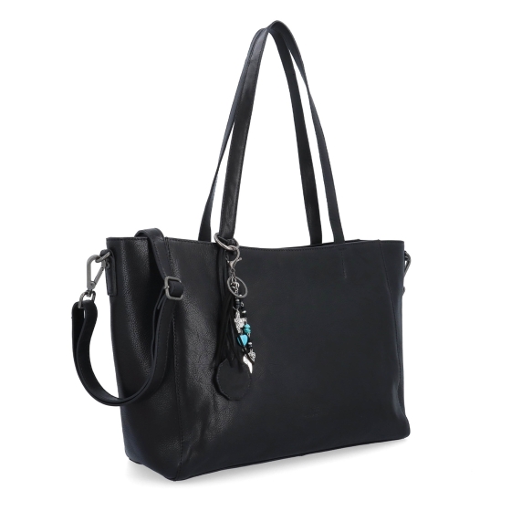 Velká kožená crossbody kabelka s přívěskem Noelia Bolger materiál kůže zapínání na zip barva černá velikost velká NB 3109 C