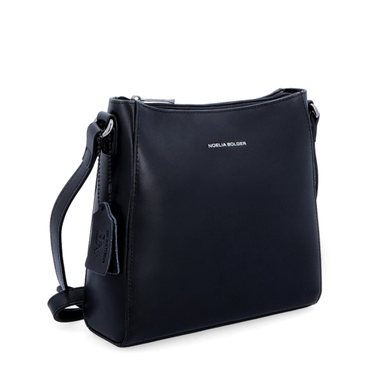 Kožená kabelka crossbody Noelia Bolger Noelia Bolger materiál kůže zapínání na zip barva černá velikost malá NB 0097 C